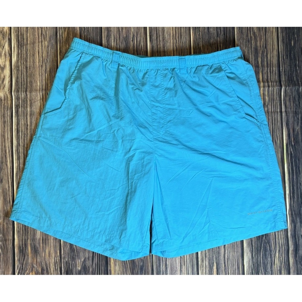 Columbia Mens PFG Omni-Shade Swim Shorts XL Blue Nylon Net Lining Fishing